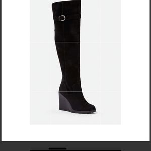 Over the knee wedge boots